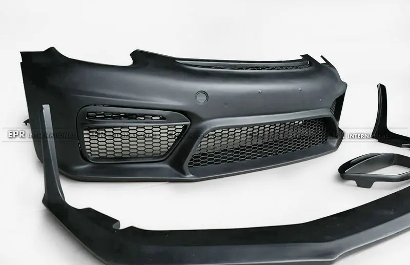 المصد الأمامي طراز Porsche 981 Cayman GT4 3 قطع (مع الشفة الأمامية وغطاء خفيف الضباب) [مصد الشفة الأمامية Porsche 981]