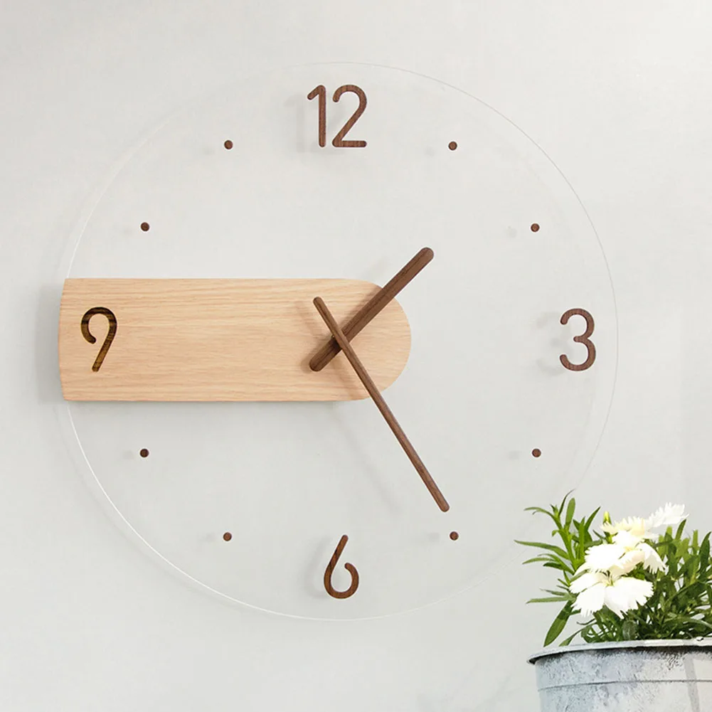 Sleek Black Walnut Wood Wall Clock Nordic Style Minimalist Clock 12in Diameter Easy Installation Guide Provided
