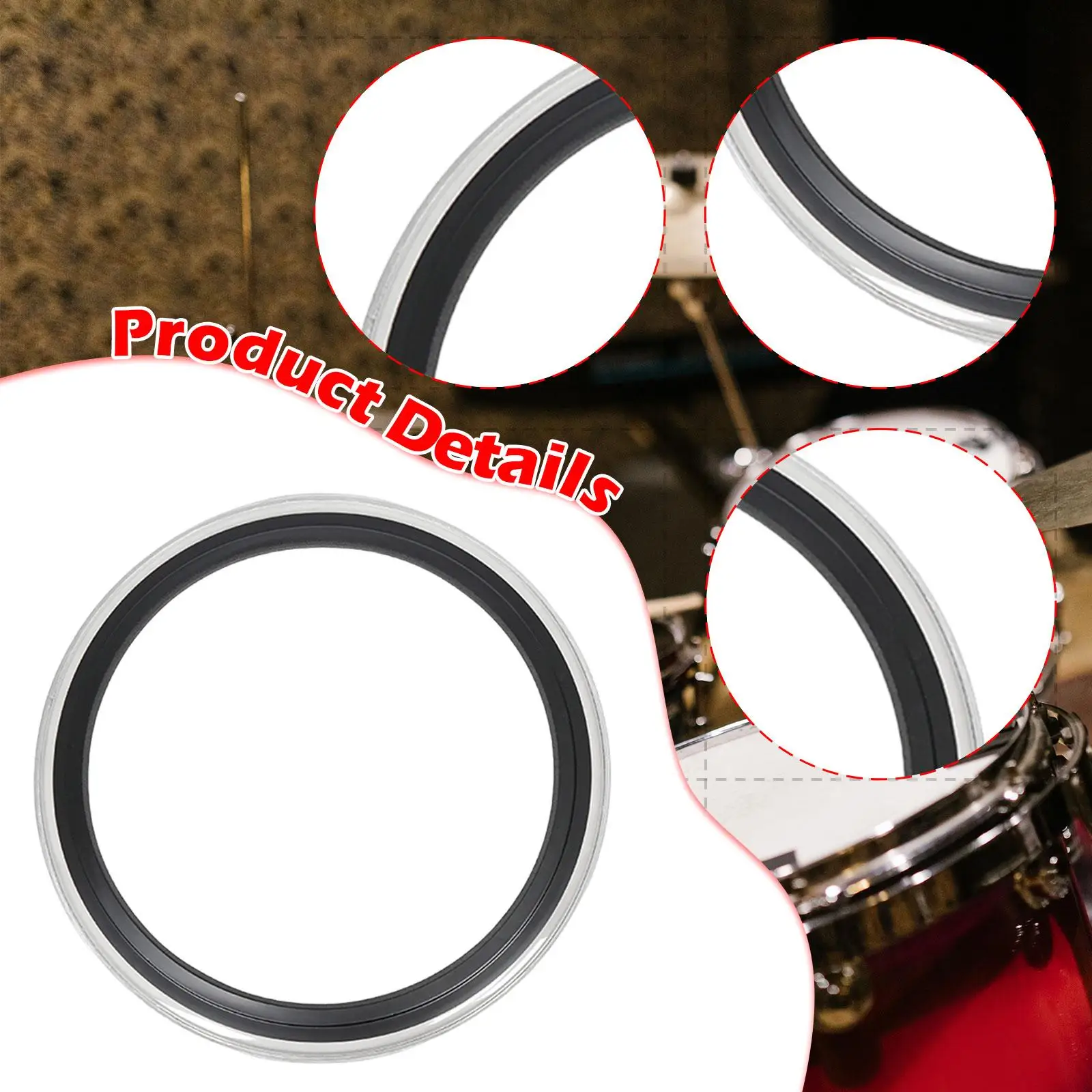 Drum Damperner Ring Mute Ring Portable Accessories for Tone Control Drum Damper Replacement for Concert Performance Practice