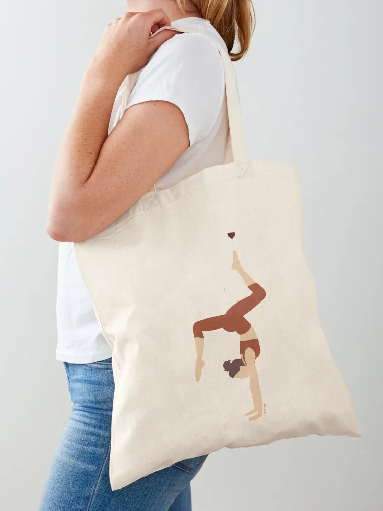 

Burnt Orange Balancing Yogi Tote Bag tote custom canvas Women's