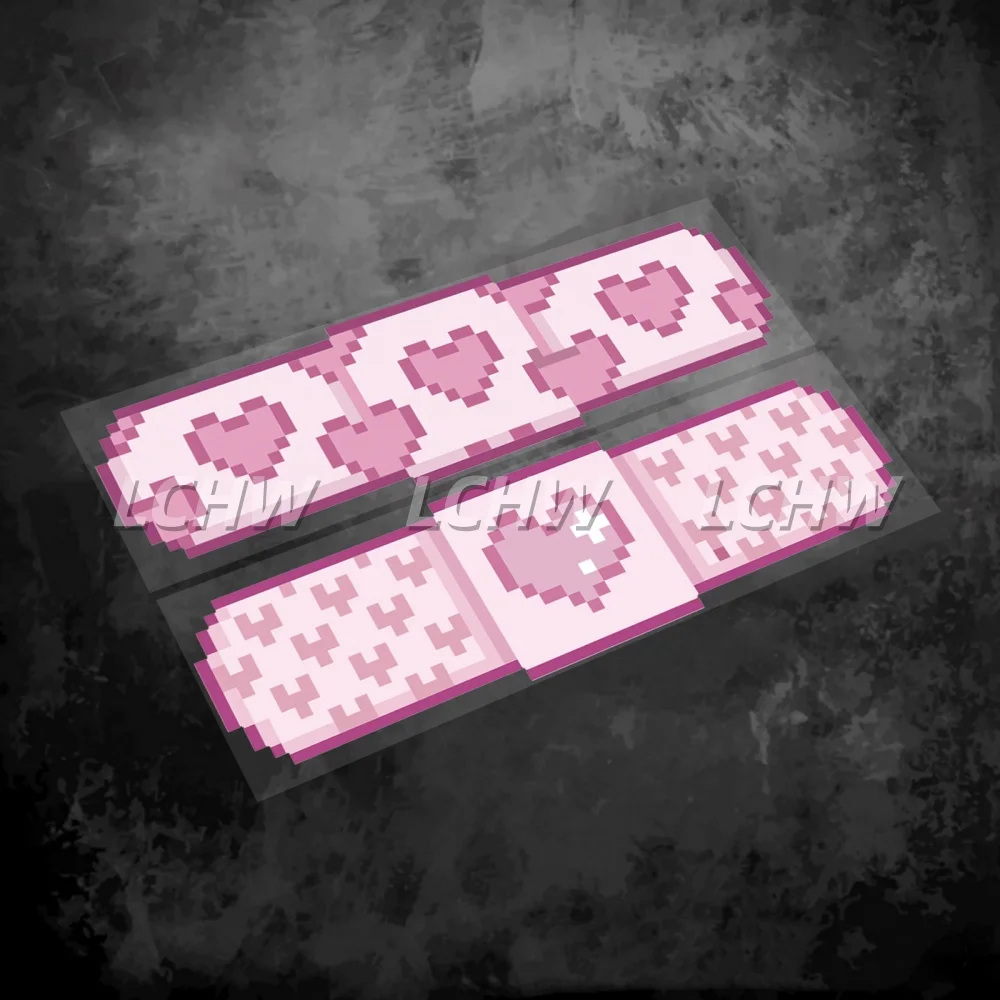 Adesivos de Carro Band Aid Love Pixel, Decalques Gráficos para Janela de Carro, Capacete de Motocicleta e Tanque de Combustível