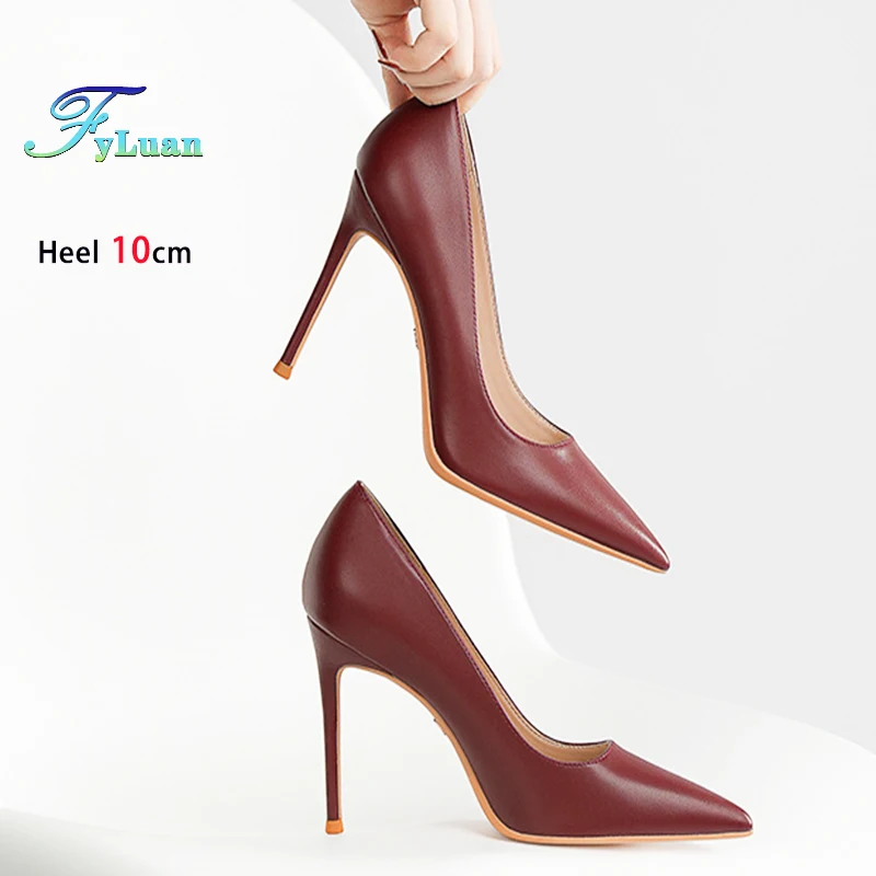 

Elegant Women's Pumps Soft Leather 6CM 8CM 12CM Comforty Office Stiletto High Heels Matte Upper Fashion Pointed Toe Woman Shoes