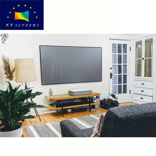 xyscreen ultra thin fixed frame projection screen with UST ALR CLR PET Crystal 4k