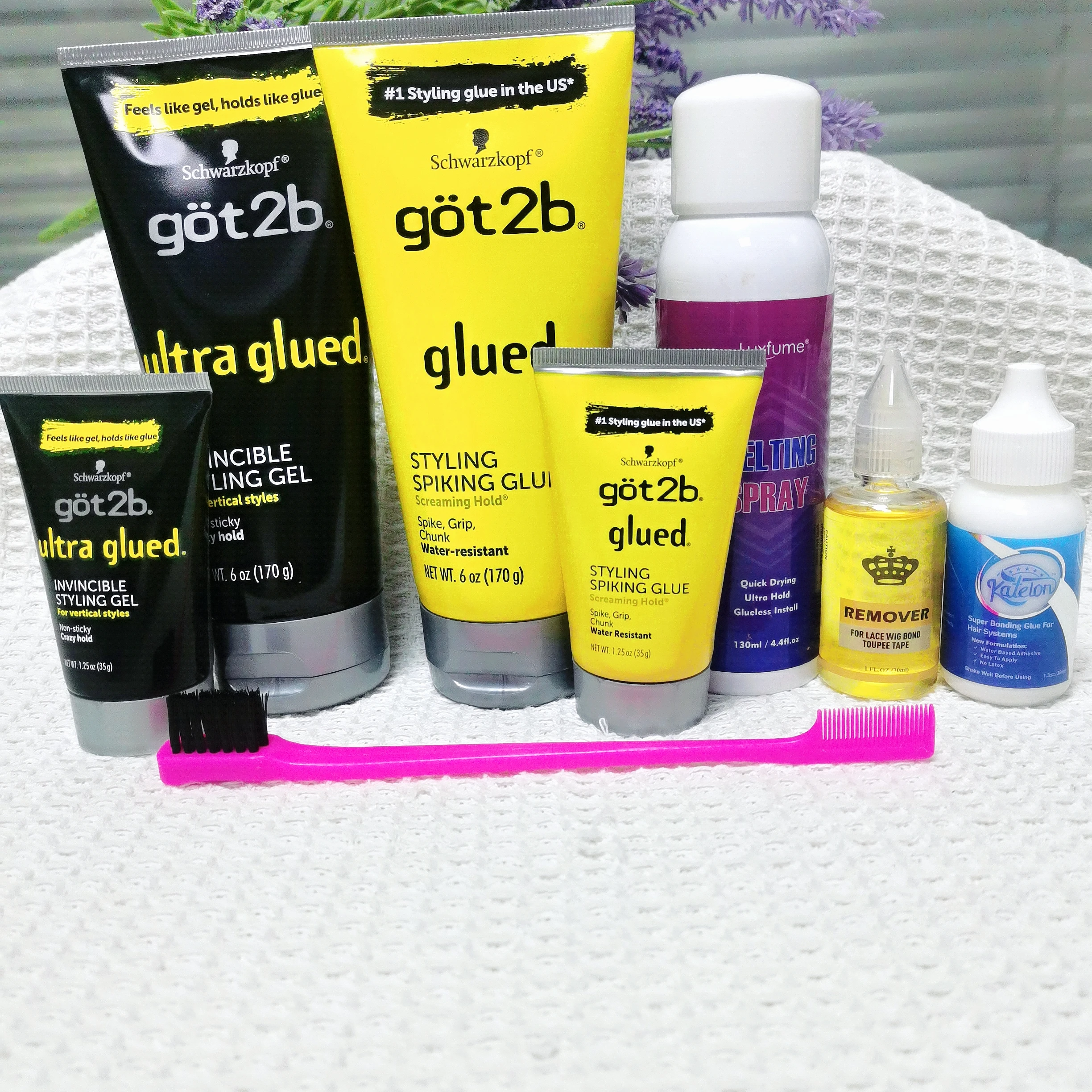 

Got2b Glued Invincible Styling Hair Gel Got2b Ultra Glued Water Resistant Spike Grip Chunk Wig Accessories Strong Hold 1.25/6oz