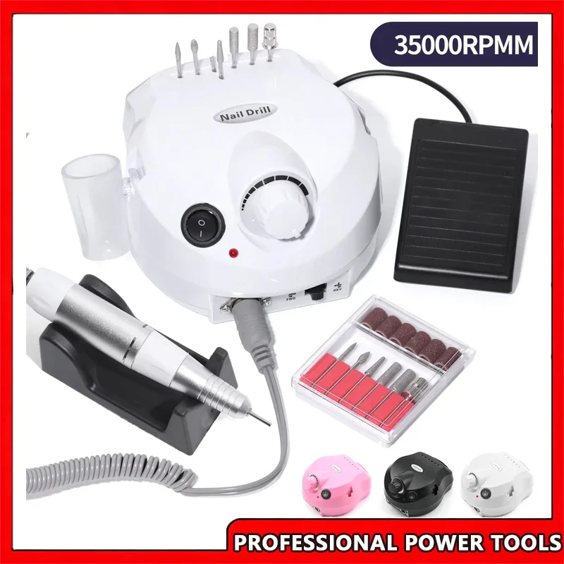 

Electric Nail Drill Machine, Cutter Set, Gel Polisher, Salon Equipment, Strong Polishing Tool, Nail File Kit, 35000RPM