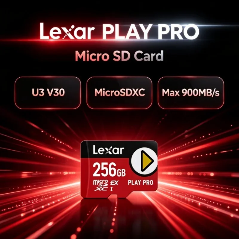Lexar PLAY PRO MicroSDXC Express Card 256GB 512GB 1TB Max 900MB/s V30 U3 C10 A2 High Speed Memory Card Game Optimised for Camera