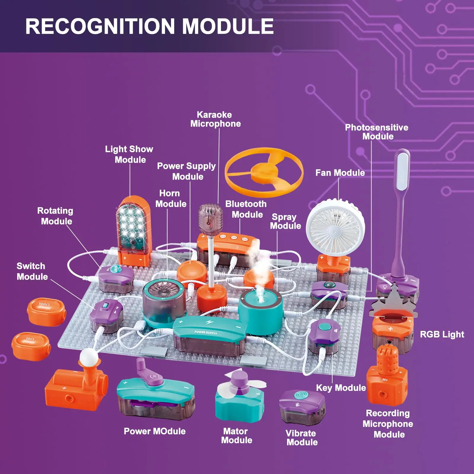 مجموعة تجارب العلوم الجذعية للأطفال مكعبات بناء دائرة الفيزياء الإلكترونية لتقوم بها بنفسك تجميع ألعاب تعلم تعليمية هدية للأولاد #4