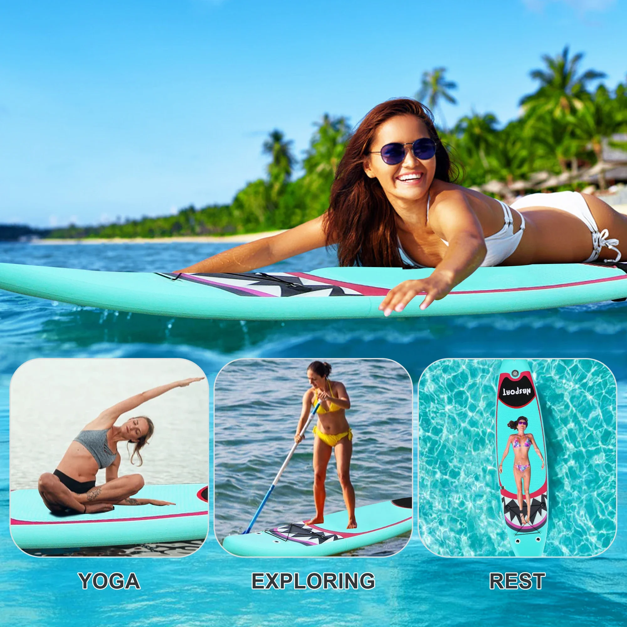 Inflatable Sup Surf Stand-Up Paddle Board Water Play Game Surfing Air Blow Up Surfboard Standup Board With Set