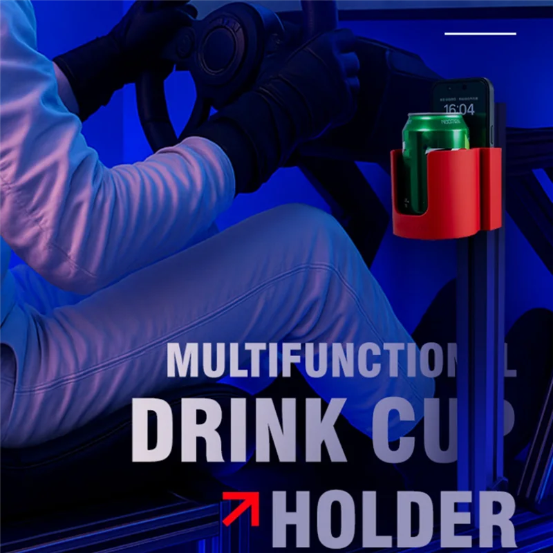 【Exclusive!】PLA Water Cup Holder Bracket For Simulation Racing Flight Simulator Compatible Aluminum Alloy Frame Profile