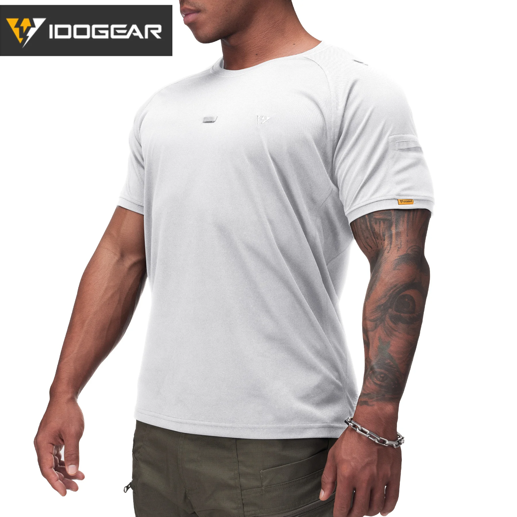 IDOGEAR Generic Mens Summer T-Shirt Breathable Quick Dry Crew Neck Short Sleeve Casual Fitness Gym Running Daily Sport 3114