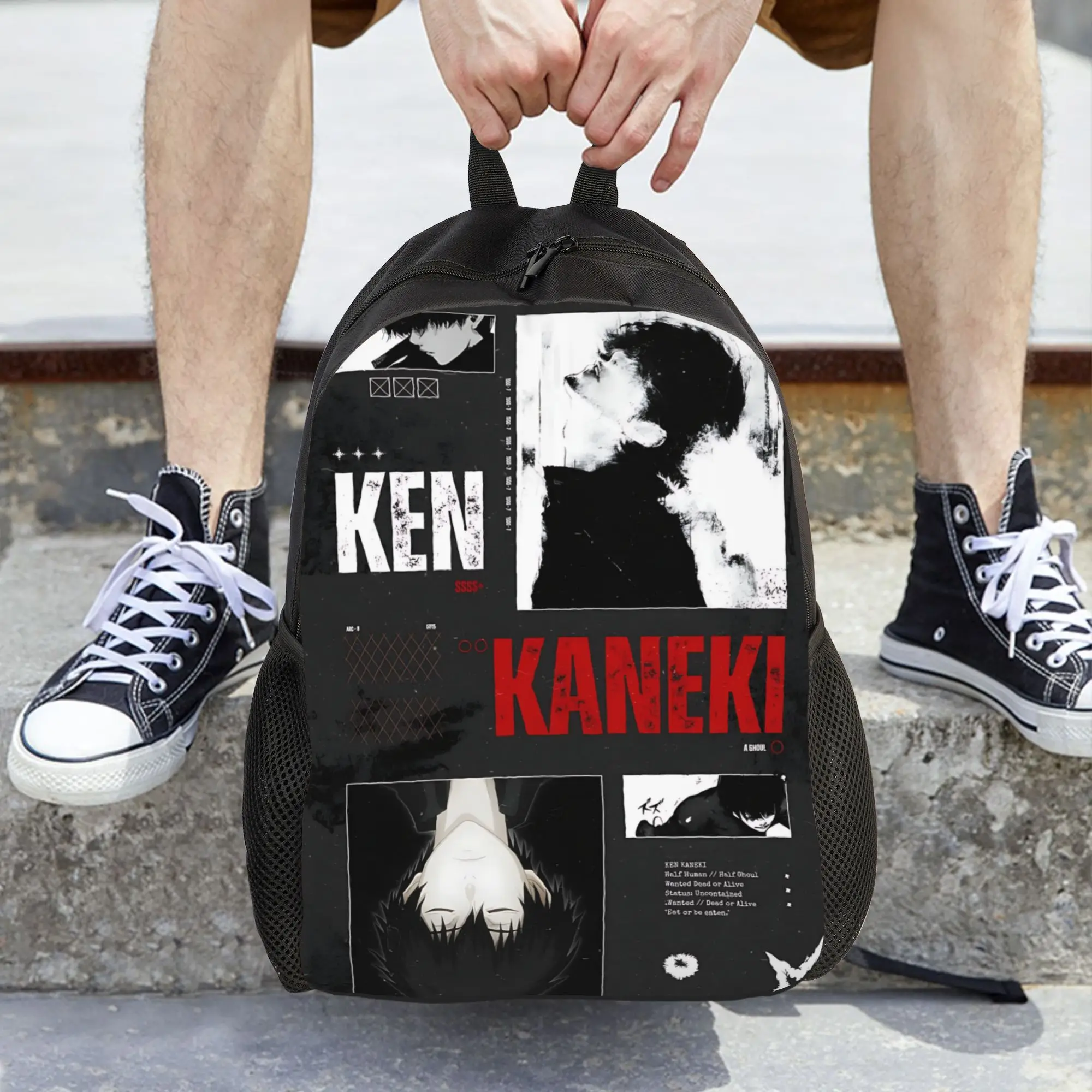 Fashion Halloween Tokyo Ghoul Kaneki Backpacks Its Bag  mochila Hiking Retro Washable Rucksack