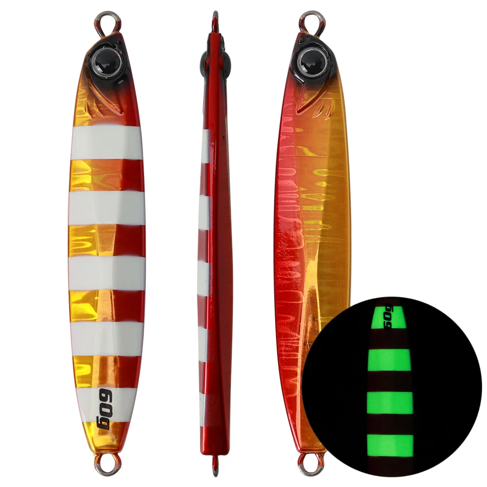 AOCLU-Long Cast Luminous Zebra Jig, langsamer Metallköder, Meeresangeln, Big Game, japanische Qualität, 35 g, 45 g, 60 g, 80 g, 100 g – Detail 10
