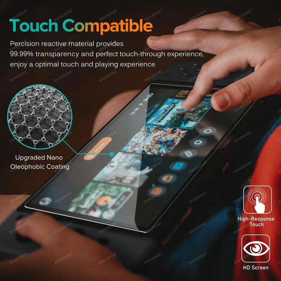 NS2 Protector de Pantalla de Cristal Templado HD para Switch 2, Transparente HD Antirrayas 4