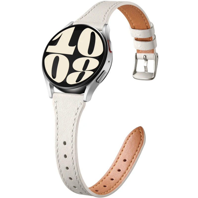 Slim Leather strap For Samsung Galaxy watch 7/FE/6/5/5 pro/4 Classic/active 2 20mm 22mm sport bracelet Huawei watch GT 4-3 band image 2