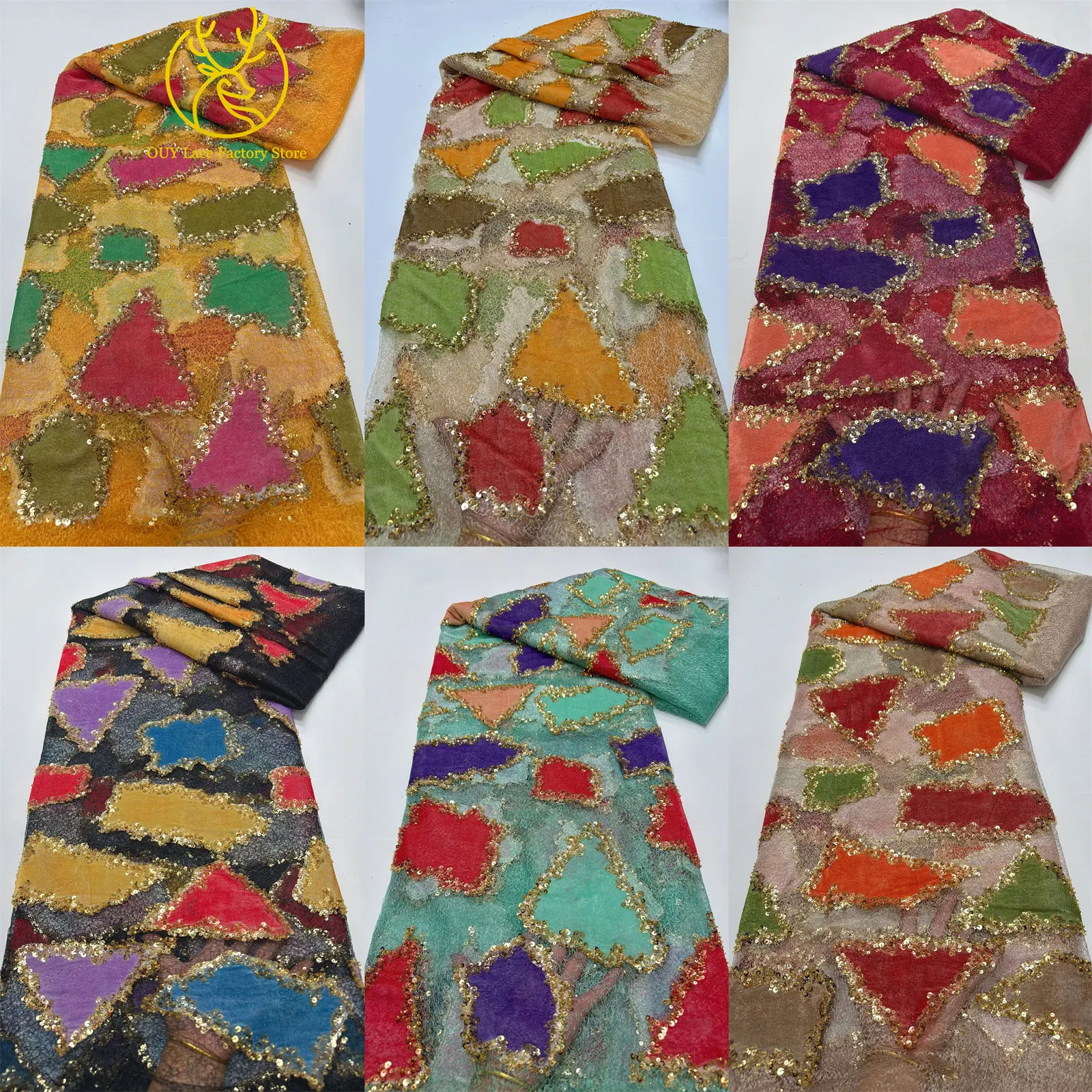 Luxuriöser nigerianischer Tüll-Spitzenstoff mit Perlen, neues Design, französischer afrikanischer Pailletten-Spitzenstoff für Damen, Abendkleid, zum Nähen – Detail 11