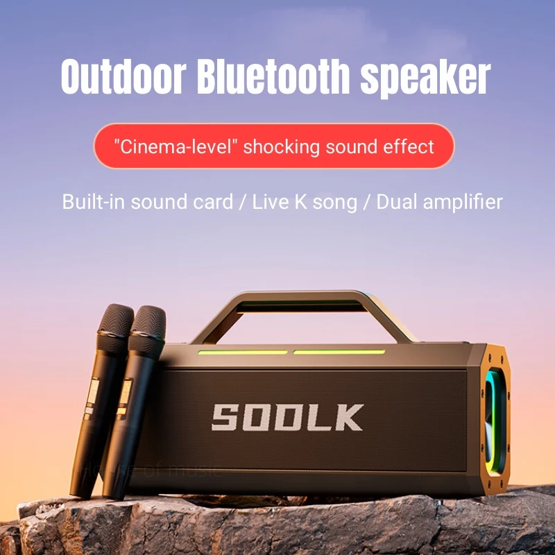 

SODLK 150W Outdoor Karaoke Bluetooth Audio Sound Card Speaker Integrated Machine 3D Stereo Heavy Subwoofer Reverb Live Recording