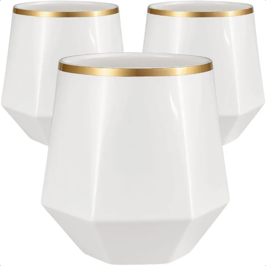 

40 count Diamond Unbreakable Steml Plastic Wine Champagne Whiskey Glasses Elegant Durable Indoor Outdoor Ideal for Home Office