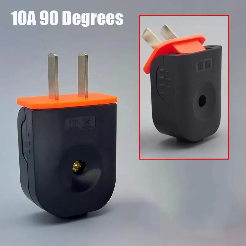 1Pc 10A 250V 90Degrees Rotatable Two Pin Power Plug Heavy Duty Insulated Shell For Industrial Home Electrical Repair Projects