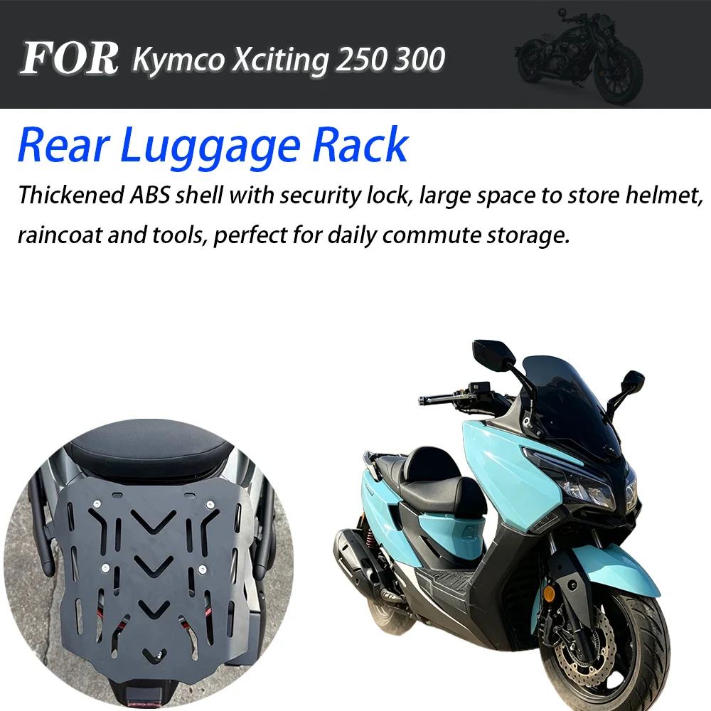Motorcycle Rear Luggage Rack With Spotlight Bracket For Kymco Xciting 250 300 Scooter Top Case Support Motorbike Modification Ac