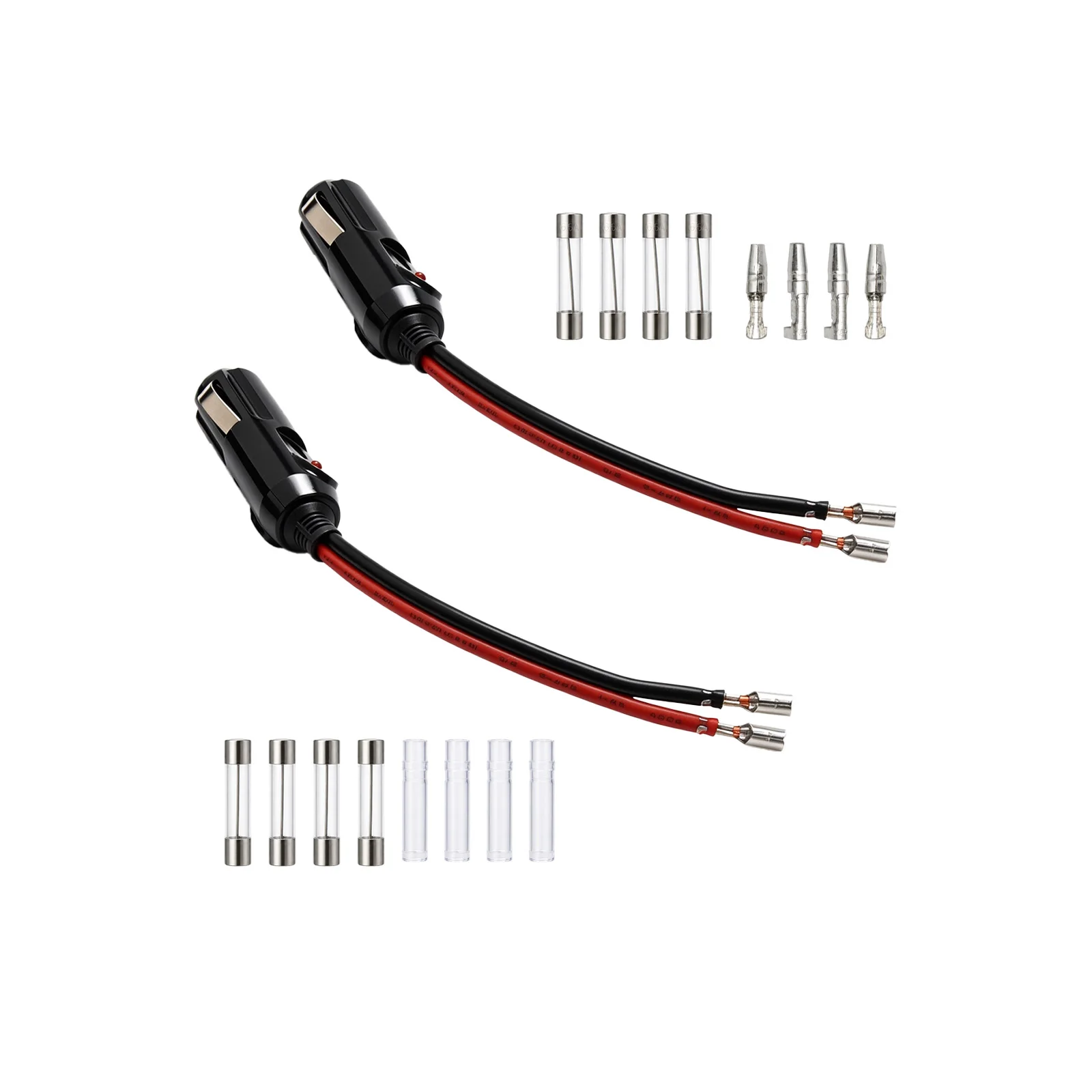 2Pcs 12V Male Car Cigarette Lighter Socket Plug Motorcycle Socket Power Charger Adapter Connector Fuse Converter Plug Hot Sell