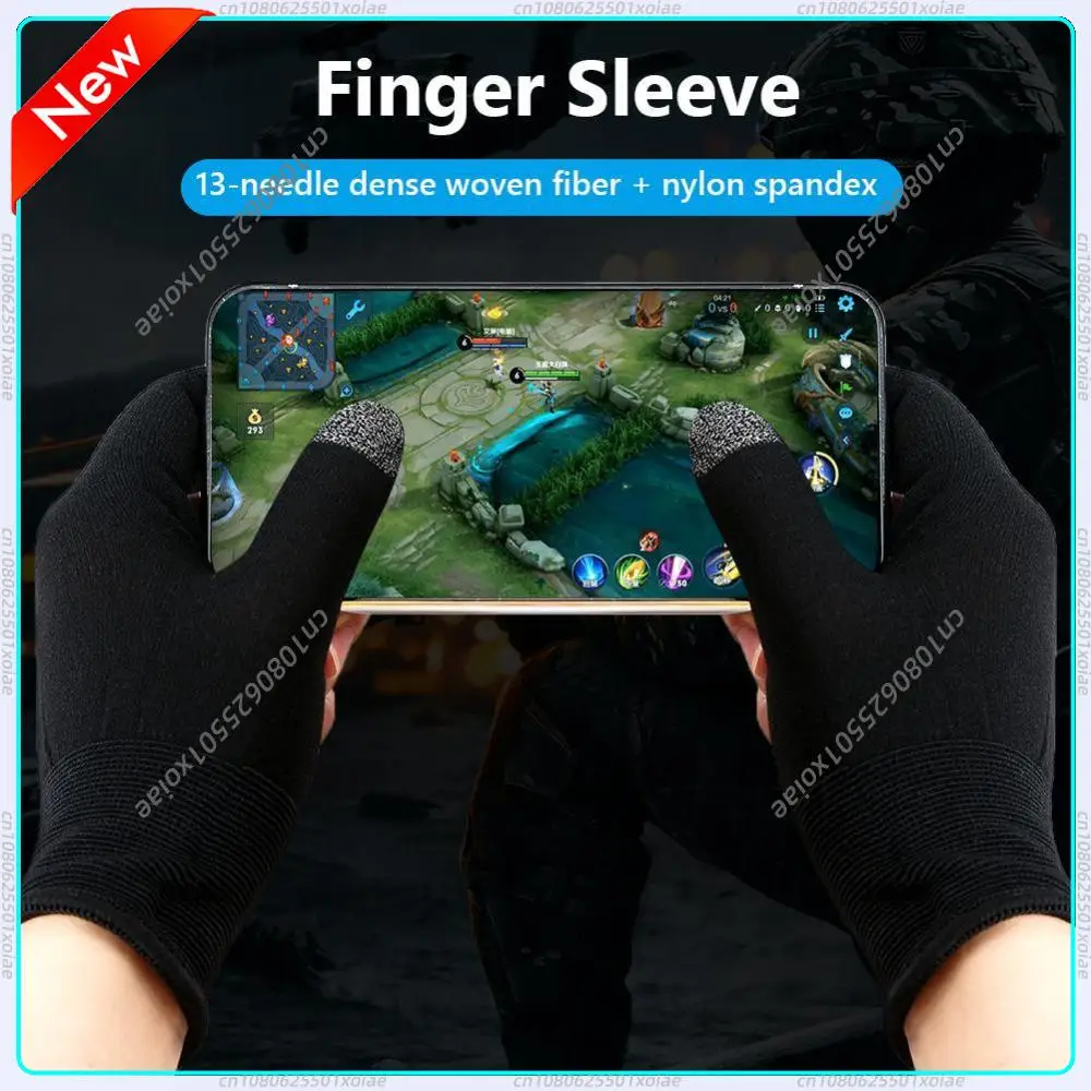 1 Pair Gaming Finger Sleeve Sweatproof Touch Screen Shoot Aim Finger Cot Fingertip Cover Thumb Gloves for PUBG Mobile Phone Game