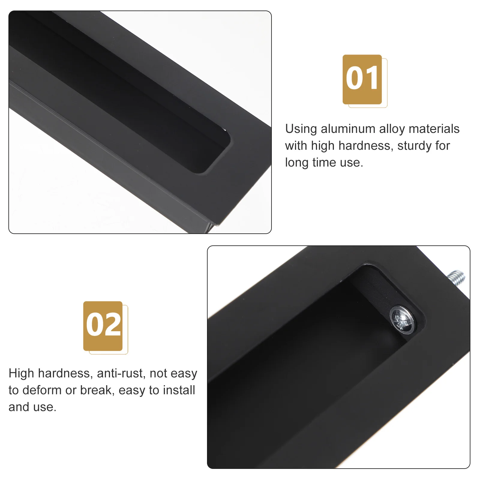 

Hidden Handles for Cabinet Doors Recessed Pulls Anti-Rust Abrasion Resistant Strong Load-Bearing Easy Install Recessed Door Pull