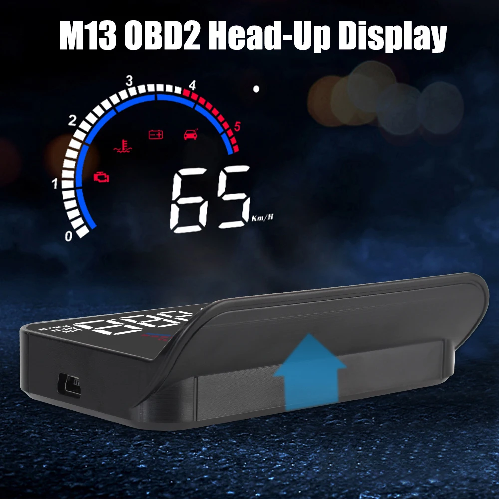 M13 HUD Windshield Projector Car Head Up Display GPS Compass Clock Speed Meter Digital Alarm Set Auto Accessories Speedometer