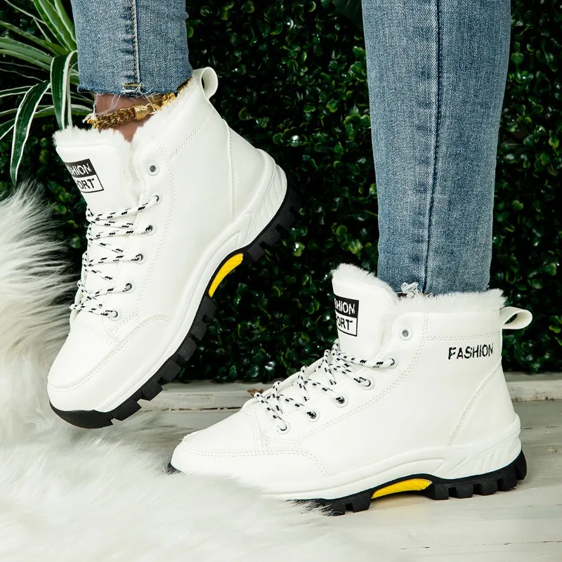 

2025 новые дизайнерские классические женские зимние ботинки, непромокаемая уличная походная обувь, женские плюшевые теплые повседневные ботильоны на платформе