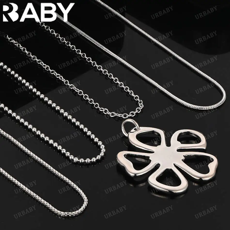 

URBABY 40-75 см, ожерелье с подвеской из стерлингового серебра 925 пробы с цветком для женщин, креативный подарок, уличная универсальная вечеринка и повседневная одежда