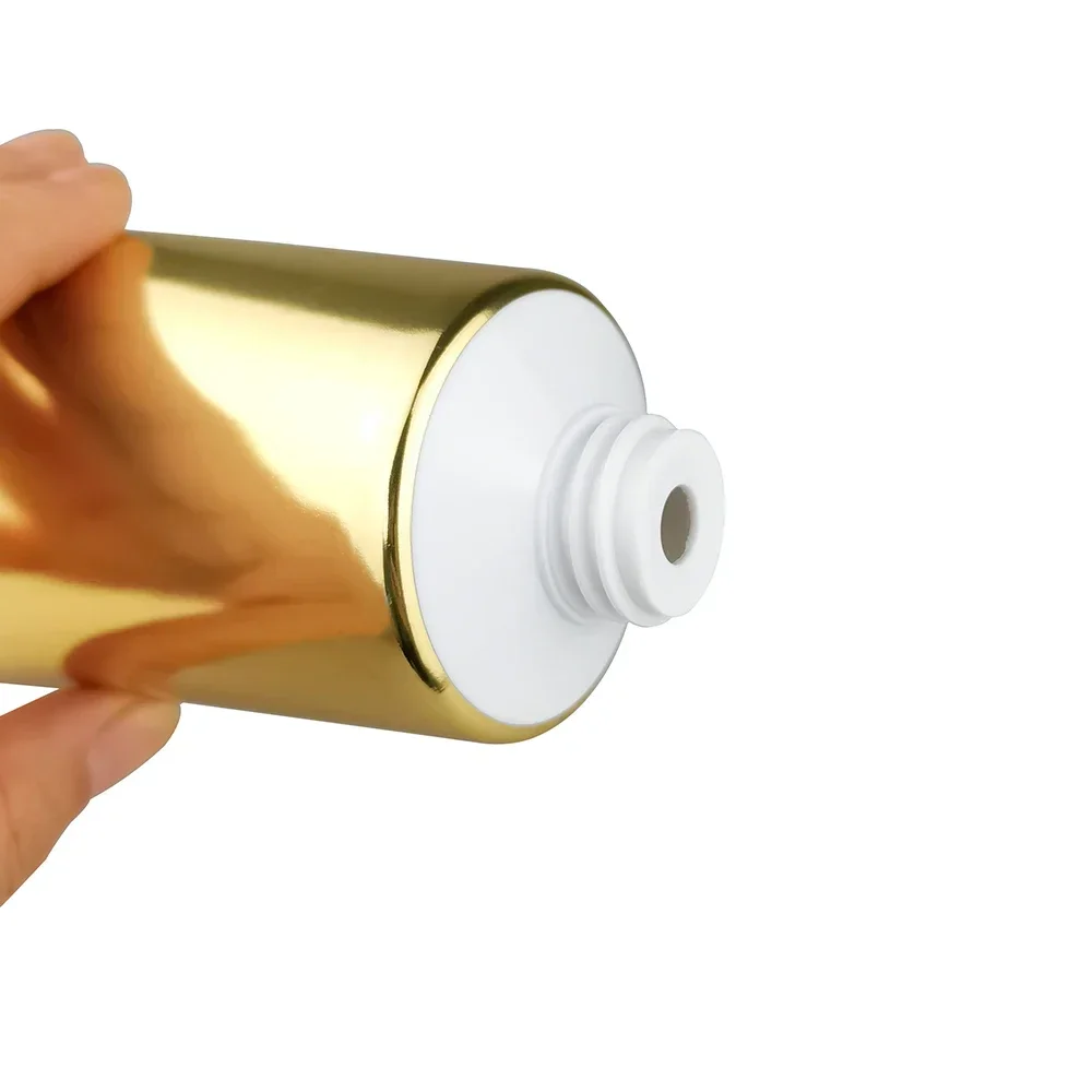 200g Gold Aluminum Plastic Squeeze Bottle Empty Cosmetic Container 200ml Lotion Cream Refillable Soft Tube