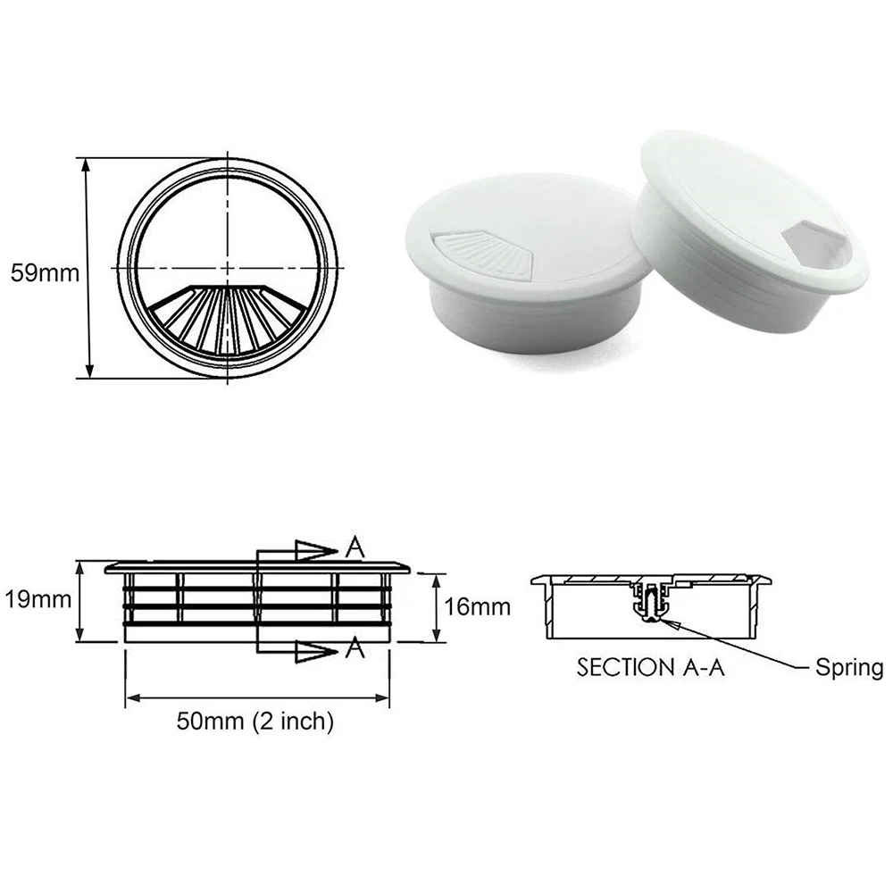 1pc ABS Plastic Round Wire Hole Cover Computer Desk Wire Hole CoverHome Furniture Hardware for Wire Organizing