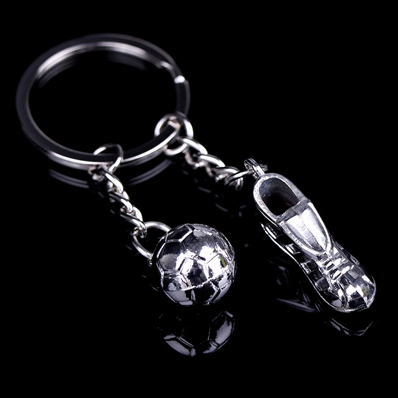 1 Pcs Fashion Football Metal Key chain Soccer Shoes and Football Car Key Ring