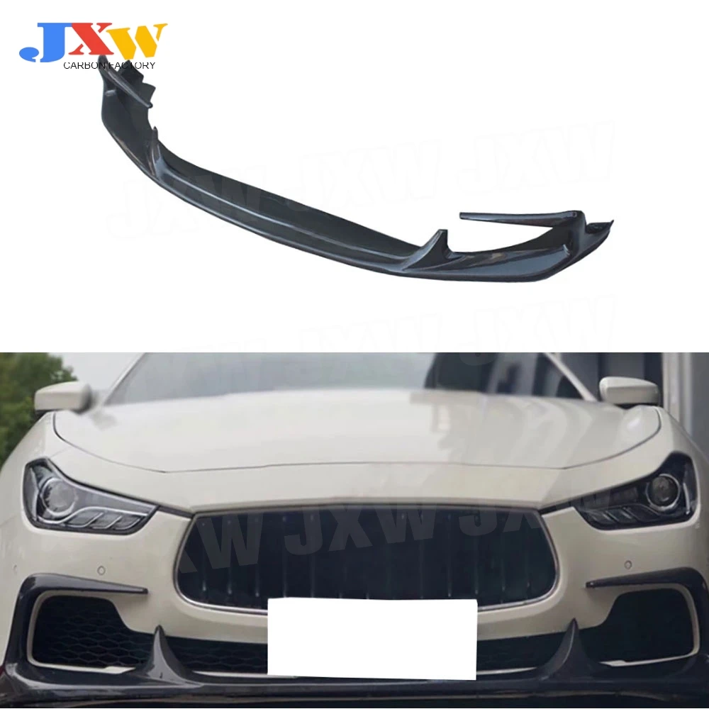 

Carbon Fiber Front Bumper Wrap Shovel Chin Lip Spoiler Bodykits for Maserati Ghibli 2014 2015 2016 2017 FRP Car Guard Styling