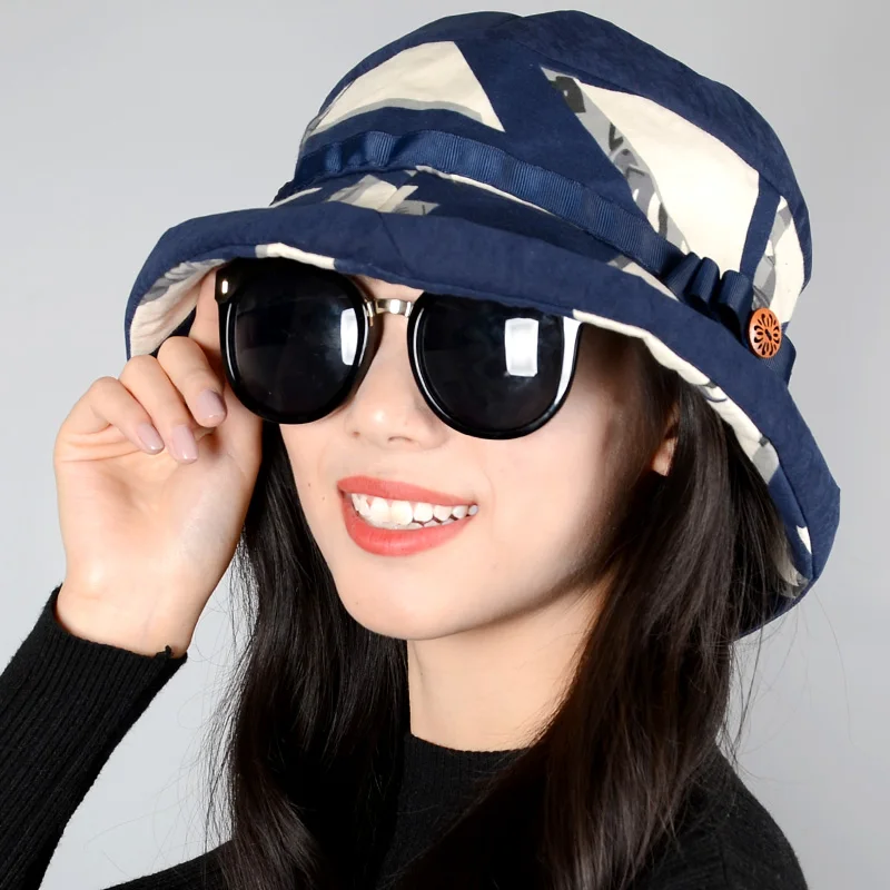 

Fisherman's Hat Women Summer Casual Fashion Elegant Rolled Edge Flat Top Basin Hat Women's Spring and Autumn Foldable Sun Visor