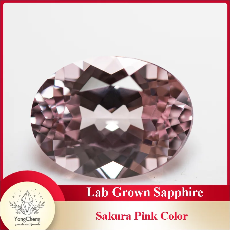 

Lab Grown Sapphire Sakura Pink Color Oval Cut Top Quality Pendant Gemstones for Charms Jewelry Making Selectable AGL Certificate