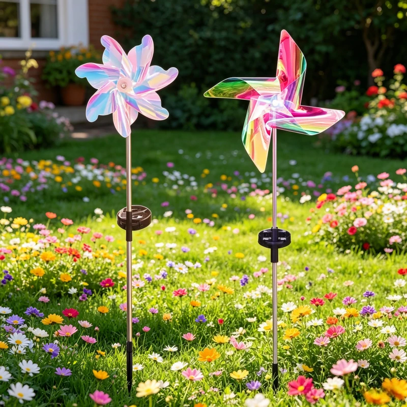 Rotating Blade Solar Spike Light Waterproof LED Outdoor Garden Nail Lamp for Lawn Yard Patio Landscape Decor