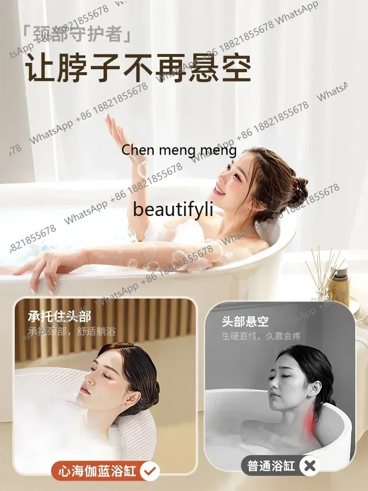 

Acrylic bathtub Household circular arc depth independent bath tub Adult lying neck bath