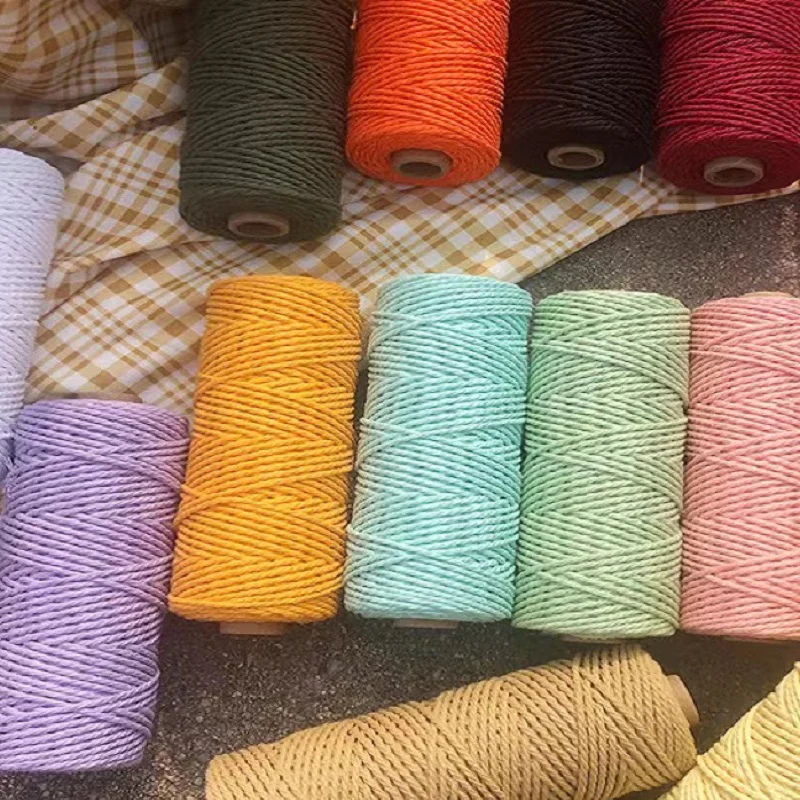 3mm 5 metri amaretto cordoncino di cotone corda macramè filo colorato accessori fai da te per la decorazione della stanza