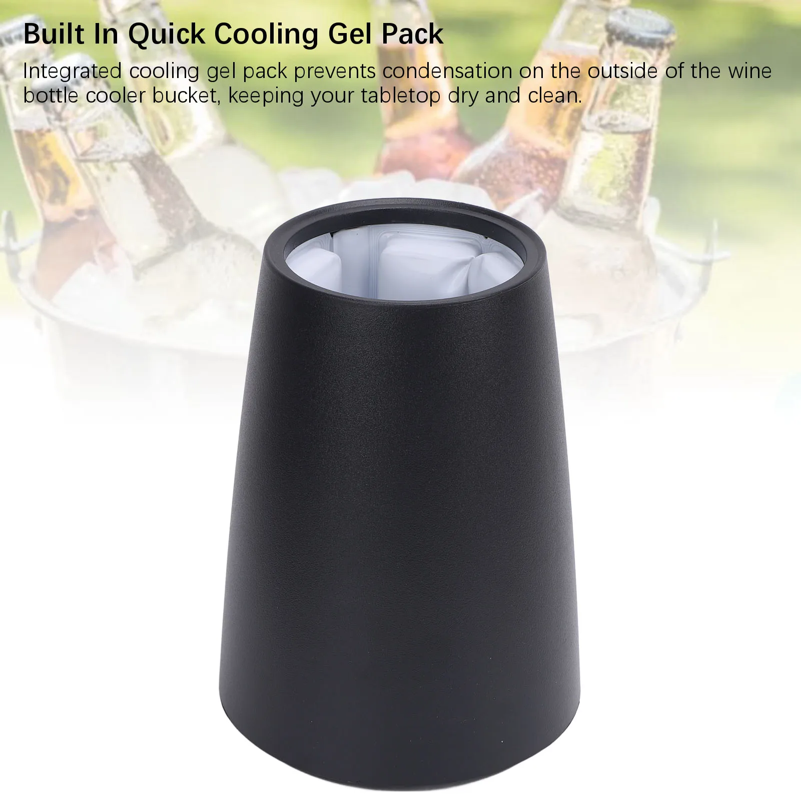 Wine Bottle Cooler Bucket Quick Cooling Gel Pack Dry and Clean Wine Chiller Bucket Frosted Plastic Portable Elegant for Car