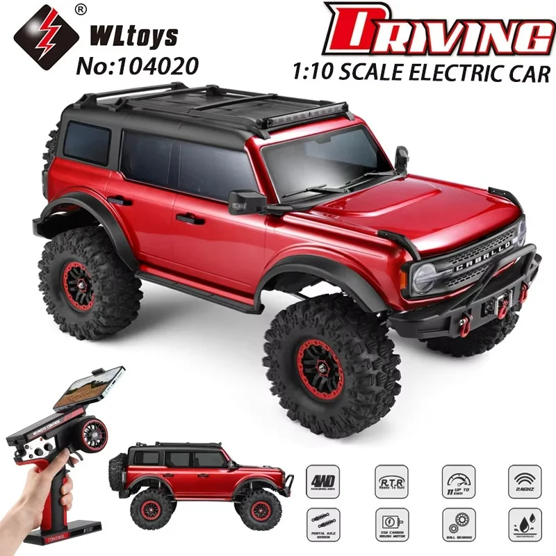 

WLtoys 104020 RC Car 1 To 10 Scale 4WD Electric Off Road Rock Crawler All Terrain Climbing Vehicle For Boys Kids Outdoor Play