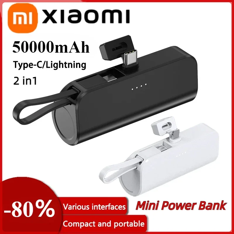 

Xiaomi-MIJIA Mini Wireless Power Bank 50000mAh Large Capacity Portable Capsule Fast Charging External Battery For iPhone Type-c