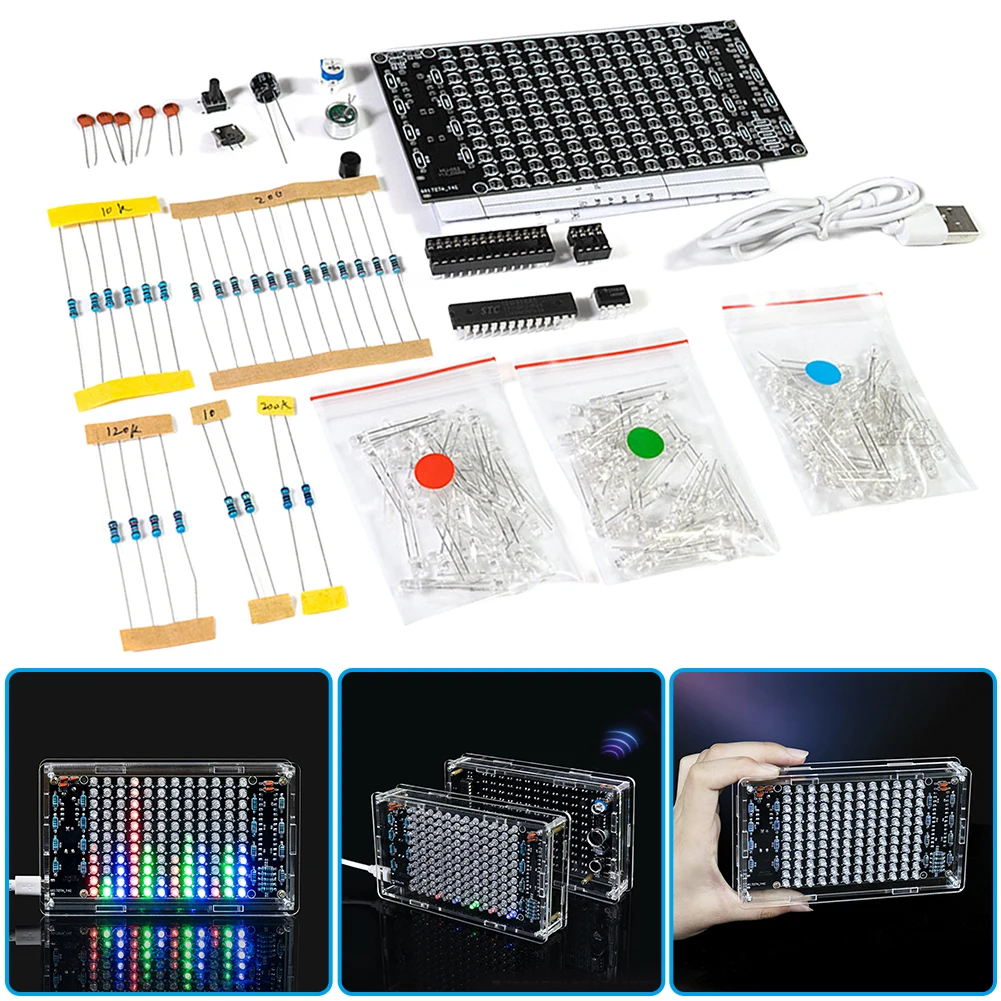 HU-052 DIY Solder Project Spectrum DIY Speaker LED Music Spectrum Spectrum Display Light DIY Part Electronics Learning Kit