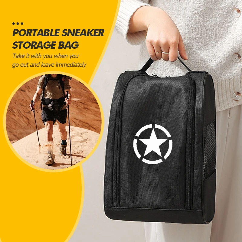 Outdoor Shoe Storage Tools Car Logo Sneaker Storage Bag For Jeep Wrangler-JK JL Cherokee Patriot Liberty Commander