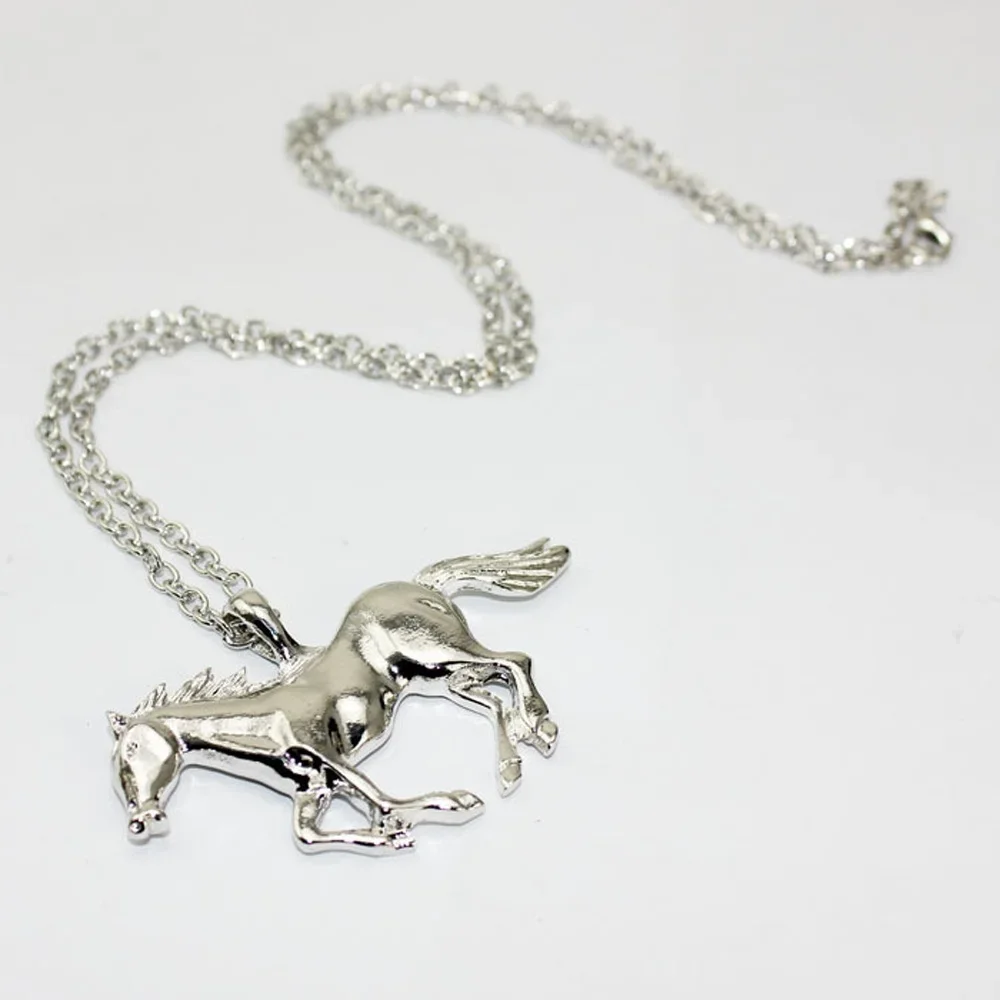 Fashion Horse Charm Necklace Jewelry Statement Running  Pendant  For Women