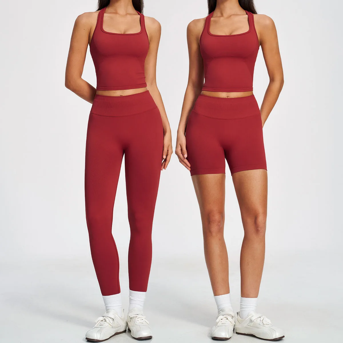 Seamless 2Pcs Yoga Clothes Women Tracksuit Pilates Fitness Suit Gym Outfits Workout Push Up Clothes Sports Vest Leggings Set