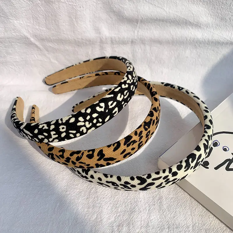 Vintage French Leopard Print Hair Bands Women Hair Hoop Chequer Letter Black White Hair Holder Hairbands Vintage Headband