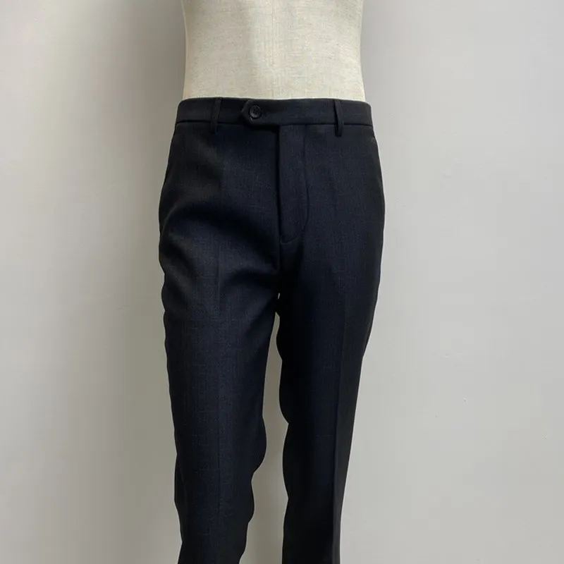 

Мужские деловые брюки Thiened Fce с прямым кроем, средней посадкой, синие, длинные, зимние, новинка, повседневные, деловые, стильные