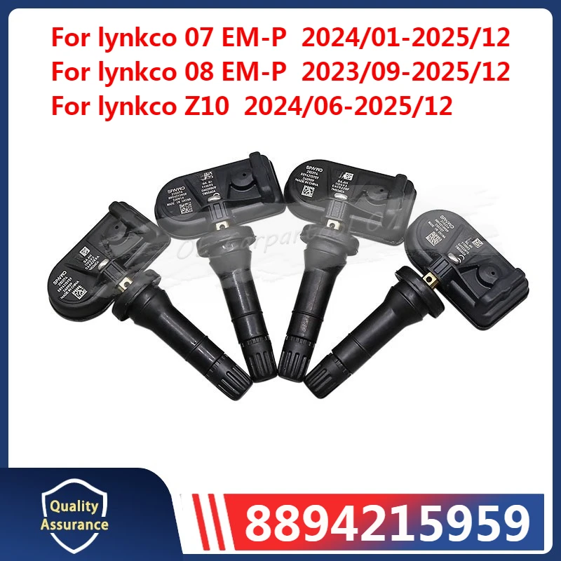 

8894215959 Датчик шин 4 шт. TPMS для 2024-2025 lynkco 07 EM-P Z10 Zeekr 009 Система контроля давления в шинах 433 МГц