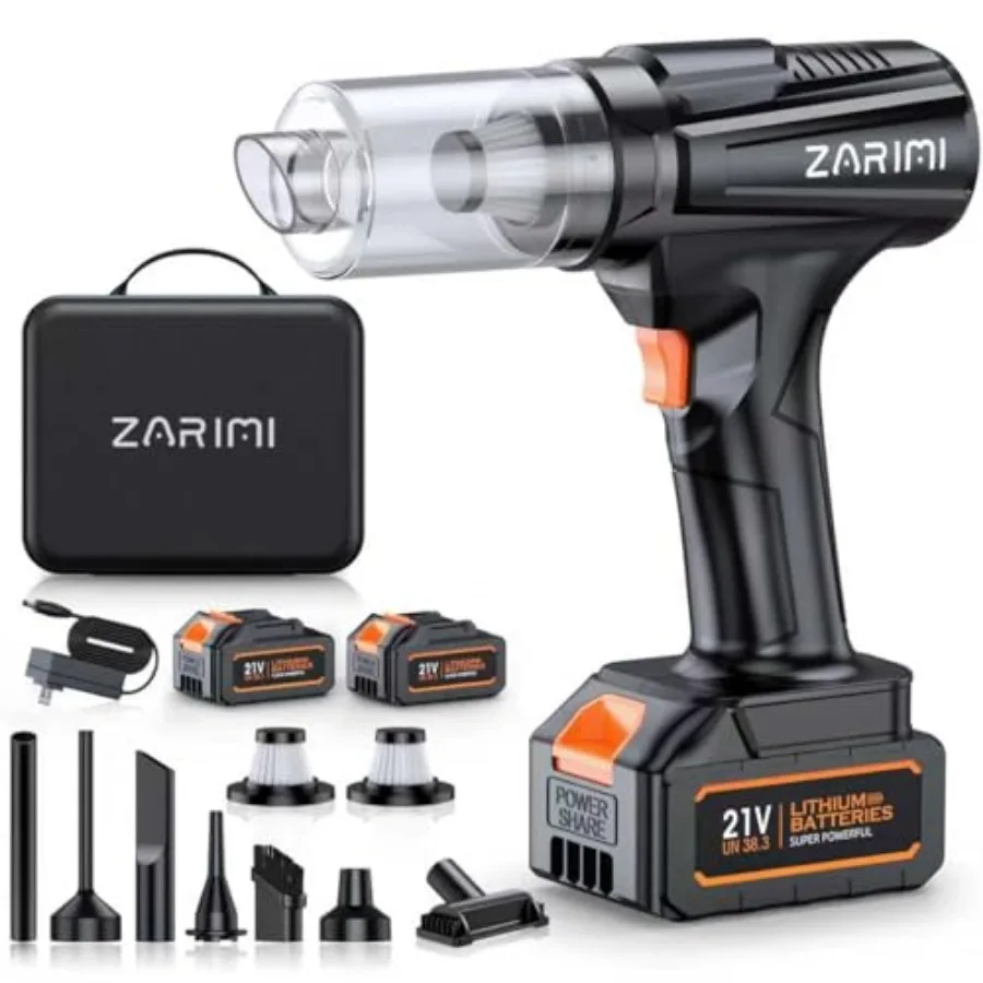 

Cordless Handheld Car Vacuum Cleaner, 50, 000Pa High-Power Brushless Motor, Rechargeable Dust Buster with 2 Batteries and Charg