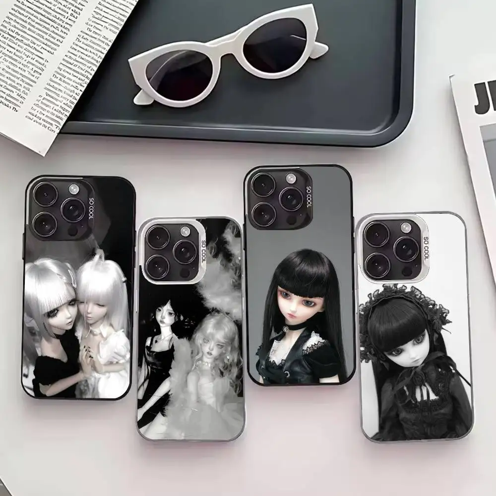 

D-Dark-style D-Doll Phone Case For iPhone 17,16,15,14,13,12,11 Plus,Pro Max,XS,Colored silver phone case